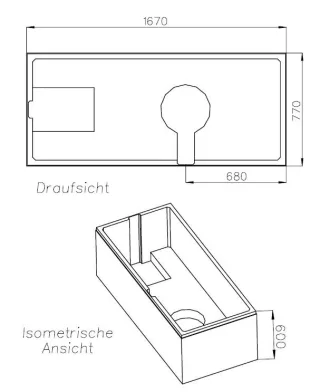 Neuesbad Wannenträger für GKI UNO 2.0 Mittelablaufw. 170x80 SW 85238