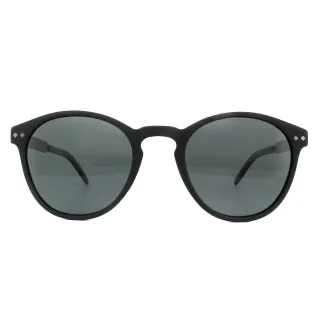Polaroid Runde Unisex glänzend schwarz grau polarisierte Sonnenbrille