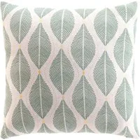 Macosa Home Dekokissen Kissen 45 cm od. 30 x 50 cm Beige Grün Baumwolle Metallfaser, Reißverschluss inkl. Füllung
