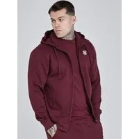 Siksilk Hoodie SikSilk Herren Bordeaux Essentials Full Zip Kapuzenpullover