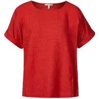 Himalaya Clothing Kurzarmshirt Lässiges Leinen-Shirt Damen mit Rundhalsausschnitt und Rückenfalte Damen Oberteil aus Leinen mit hohem Tragekomfort