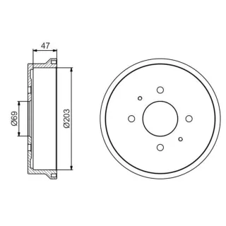 Bosch Bremstrommel Mitsubishi Colt Smart Forfour