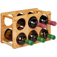 relaxdays Weinregal 6 Flaschen Bambus