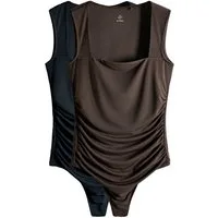 The Set Body The Set Bodys mit eckigem Ausschnitt, 2er-Pack (2-tlg)