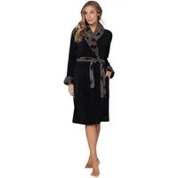Pastunette Damenbademantel Damen Fleece Morgenmantel, Midi, Polyester, Schalkragen, Gürtel, Modisches Design