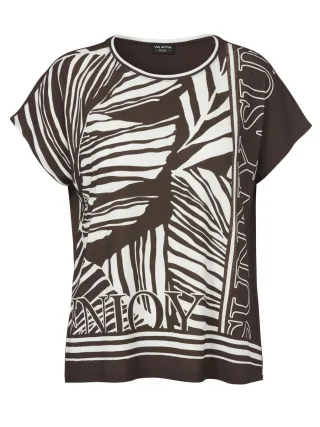 VIA APPIA DUE - T-Shirt mit grafischem Print braun - Gr. - 52
