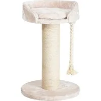Dehner Kratzbaum Katzen-Kratzbaum Aurelio, ca. 65 x 65 x 100 cm, große Plüsch-Liegefläche mit dickem Sisal-Stamm für festen Stand