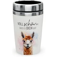 La Vida Thermobecher Thermobecher Isolierbecher Kaffeebecher To Go 240ml la vida Lama, Material: Edelstahl, Kunststoff