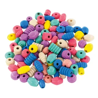 Holzperlenmix, pastell, bis 1,8 cm, 500 g