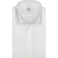 MARVELIS Businesshemd Kurzarm Halbarm Modern Fit Weiss Bügelfrei Popeline 100% Baumwolle