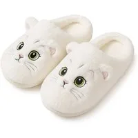 Corimori Flauschige Katzen Kätzchen Pantoffeln Plüsch Hausschuhe (Packung, Geschenk) super süße Plüsch Hausschuhe für Kinder und Erwachsene, EU Größe 34-35