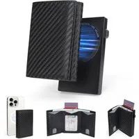 Fomax Mini Geldbörse Herren Smart Slim Wallet mit RFID Schutz, Portemonnaie Herren klein (Geldbeutel Herren Pop-up-Design, Kartenetui hält 11 Karten), Clever organisiert, modern gestaltet