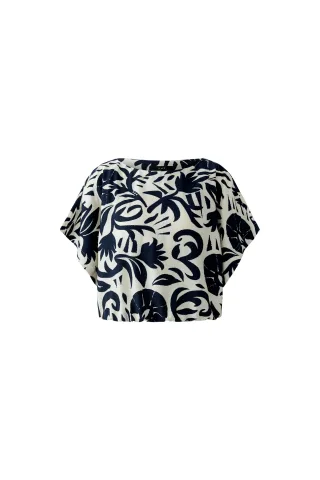 Oui - Bluse white blue - Gr. - 34
