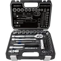 HASKYY Steckschlüssel HASKYY Steckschlüsselsatz 3/8" 1/4" mit Ratsche, Bits und Stecknüssen