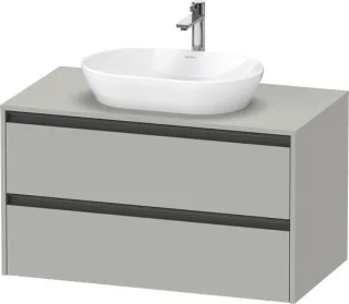 Duravit Ketho.2 Konsolenwaschtischunterbau wandhängend Betongrau Matt 1000x550x568 mm - K24896007070 K24896007070000