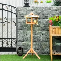 PawHut Vogelhaus Vogelvilla Futterhaus Vogelhäuschen mit Ständer und Zinkdach, Ø 40 x H113 cm