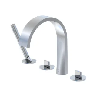 Steinberg Serie 280 4-Loch-Wannenrand-Armatur 2802400 Ausladung 221 mm, mit 90Grad Keramikventilen, chrom