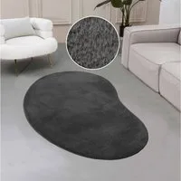 OTTO home Fellteppich Balu Bean, Kaninchenfell, U-förmig, Höhe: 20 mm, Kunstfell Teppich, Modern, weich, Wohnzimmer, Schlafzimmer