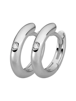 Lyomi Klappcreolen 585/- Weißgold 2 synth. Diam. 0,04ct.