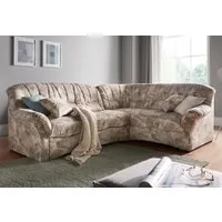 DOMO collection Ecksofa Bahia L-Form, B/T: 256/200 cm, belastbar bis 140kg/Sitz, mit Federkern, Microfaser MELROSE®, mocca