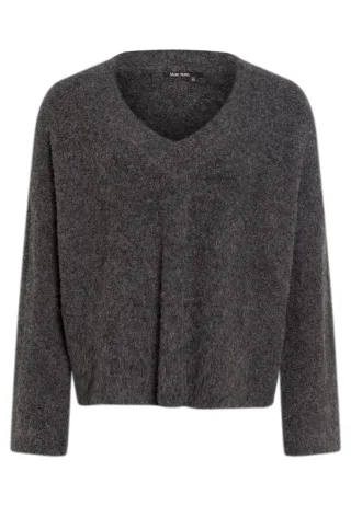Marc Aurel - Pullover aus flauschiger Rippe grey melange - Gr. - 40