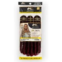 HC Kunsthaar-Extension French Curl Crochet Braid 3X, 24 Zoll (60 cm), 250 g, Voluminös, Lockig, Hitzebeständig, Weich, Natürlich, Vielseitig
