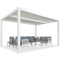 PURPLE LEAF Pergola Außenbereich Pergola mit Lamellendach, Hardtop Terrassenüberdachung, BxTxH: 300x424x240 cm, (1 Pergola), wasserdichte Gartenüberdachung für Balkon, Carport oder Grillplatz