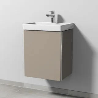 Sanipa 3way Waschtischunterbau zu Villeroy & Boch Avento Waschtisch mit 1 Tür, Sandgrau-Matt BS61867