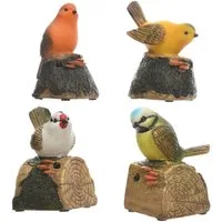 Decoris season decorations Tierfigur, Bewegungsmelder Dekofigur Vogel 10x7cm mit Sensor 1 Stück sortiert