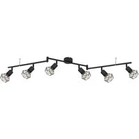 GLOBO LIGHTING Deckenspot, Leuchtmittel nicht inklusive, Retro Deckenstrahler Deckenleuchte 6 flammig Spotleiste
