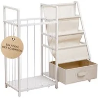 ONVAYA Kinderregal 4in1 Bücher-&Tonierregal, Kuscheltieraufbewahrung & Spielzeugorganizer, Maximale Belastbarkeit 14,5kg