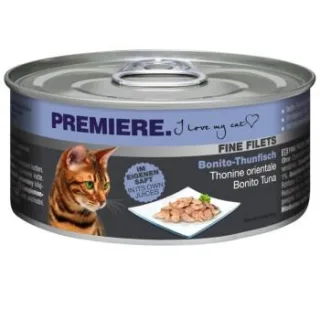 PREMIERE Fine Filets Nassfutter Katze Adult Bonito-Thunfisch 48x80 g