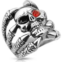 BUNGSA Fingerring 67 (21.3) Bungsa RING TOTENKOPF silber Herren - TOTENSCHÄDEL Klauen (Ring, 1-tlg), Männer Biker