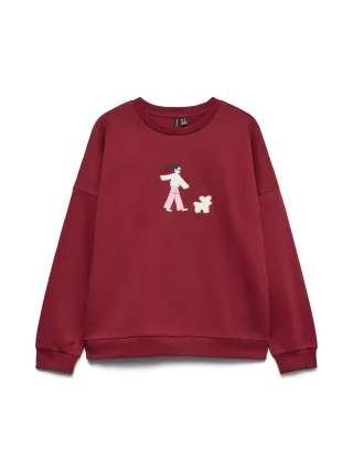 VERO MODA - VMAMANDA BEA LS SWEAT BOX JRS Biking Red - Gr. - M