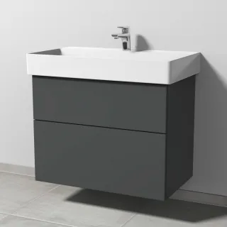 Sanipa 3way Waschtischunterbau zu Duravit Dura Square Waschtisch mit 2 Auszügen, Anthrazit-Matt SM42822