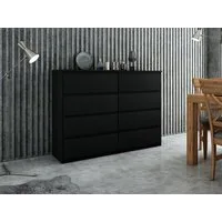 Raumhirsch Furniture Kommode, Sideboard, Kommode für das Schlafzimmer - Wohnzimmer (Maße: 138,5 × 39 × 101,5 cm, 8 Schubladen, Rollenschienen), viele Farbvarianten - Hochwertig & stabil
