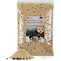 Moritz Räucherbox 5kg Räuchermehl Buche mit Wacholder fein 0,5 -1 mm zum smoken, räuchern/kalträuchern von Fleisch, Fisch, Gemüse geeignet