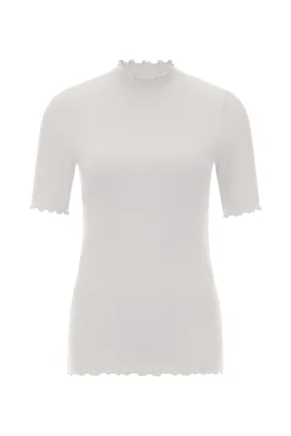 Rich & Royal - Rib Frill Shirt pearl white - Gr. - XS