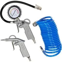 Güde Druckluftgeräte-Set Güde Druckluft-Set 3-tlg. Reifenfüller Spiralschlauch Ausblaspistole