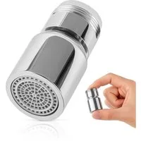 ECENCE Wasserhahnfilter Wasserhahn Aufsatz schwenkbar in Chrom drehbarer