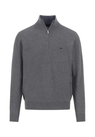 FYNCH-HATTON - Troyer-Zip, Merino Cashmere steel - Gr. - 3XL
