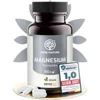 Pure Nature Magnesium Komplex hochdosiert 400 mg – 180 Kapseln – 7in1 Formel Kapseln, 171 g