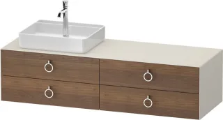 Duravit White Tulip Konsolenwaschtischunterbau wandhängend Amerikanischer Nussbaum & Nordic Weiß Mat WT4995L77390010