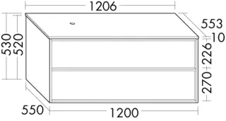 Burgbad Konsole +Waschtischunterschrank Uomo Preisgruppe 1 Rauchgrün Matt/Dunkelgrau Matt SHQN121RF7447A0109