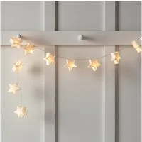 Lights4fun LED-Lichterkette 10er LED Papier Stern Lichterkette Batterie