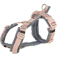 TRIXIE Hunde-Geschirr Premium Trekking Geschirr - blush/grafit - 32–38 cm/13 mm, Gurtband
