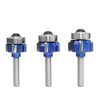 3PCS 6mm 8mm 1/4"Shank Z4 Corner Round Router Bit R1 R2 R3 Trim Edging Woodworking Mill Classical Cutter Bit