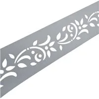 zaunzu Sichtschutzstreifen PREMIUM Dekor Floral1 Sichtschutz Fenstergrau 2,55m, (1x Einzelstreifen, Lasermuster für Deinen Doppelstabmattenzaun Laserstreifen), 5 Jahre garantierte Farbechtheit, UV-beständig