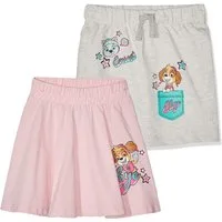 PAW PATROL Sweatrock PAW PATROL Mädchen Röcke 2 Stück Pink und hellgrau Skye und Everest