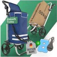 Heimfleiss® Einkaufstrolley Klappbarer Einkaufstrolley mit Kühlfach – 56L, 56 l, Leichter & stabiler Einkaufswagen mit wasserdichter Tasche